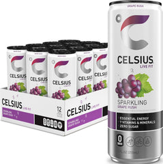 CELSIUS lata frontal mostrando diseño y beneficio energía funcional