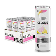 CELSIUS front pack showing can design and energy benefits
