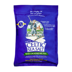 Celtic Sea Salt bolsa frontal mostrando la marca y capacidad, ideal para ahorro