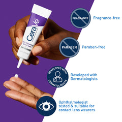 CeraVe crema de ojos aplicación con dedo para reducir arrugas y bolsas