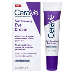 CeraVe crema de ojos frontal mostrando el envase y beneficios hidratantes