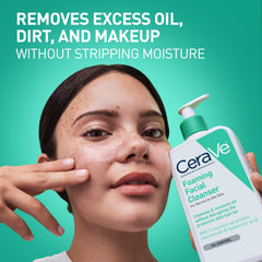 CeraVe textura en gel clara antes de hacer espuma para limpieza suave