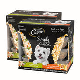 Cesar front packaging showing chicken topper variety and convenience