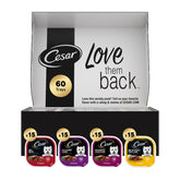 Cesar front packaging 60-count showing variety and convenience