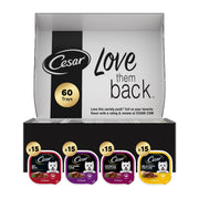 Cesar front packaging 60-count showing variety and convenience