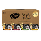 Cesar front packaging showing chicken and beef variety, clear ingredients and convenience