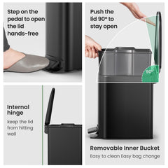 Cesun pedal action hands free use for hygienic waste disposal