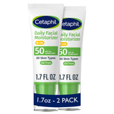 Cetaphil front packaging showing SPF50 protection and lightweight benefit