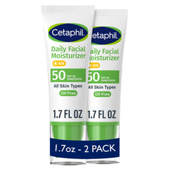 Cetaphil front packaging showing SPF50 protection and lightweight benefit
