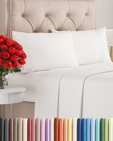 CGK Unlimited folded full sheet set front view showing neat packaging and clean antique white look