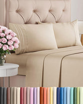 CGK Unlimited front packaging view showing cream sheet set and included pieces