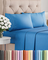 CGK Unlimited front packaging showing royal blue sheets and included pieces for easy identification