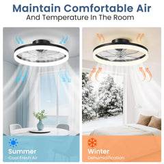 CHAREADA remote and smartphone app controls shown for convenient lighting and fan adjustments