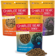 Charlee Bear paquete frontal mostrando las tres bolsitas para entrenamiento