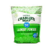 Charlie's Soap frente del paquete mostrando diseño y cantidad 150 lavados, claridad en envase