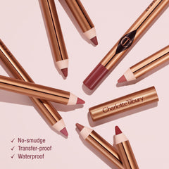 Charlotte Tilbury aplicación antes y después evidenciando mayor definición y volumen