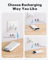 charmast power bank cargando varios dispositivos simultáneamente mostrando compatibilidad amplia