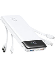 charmast vista frontal del power bank mostrando diseño y capacidad
