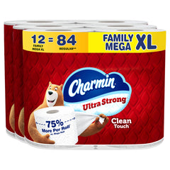 Charmin empaque frontal mostrando 12 Family Mega XL y ahorro