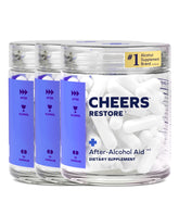 Cheers Restore front packaging showing 36 doses and clear branding benefiting quick recognition