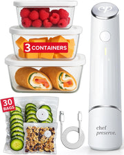 Chef Preserve compact sealer front view showing controls and compact design benefit