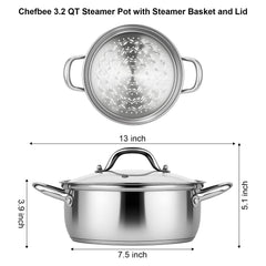 CHEFBEE tapa de vidrio con ventilación para controlar la cocción