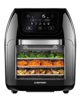 Chefman front view countertop oven showing compact footprint and controls for quick placement