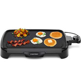 Chefman front view of griddle on counter showing compact footprint and easy access