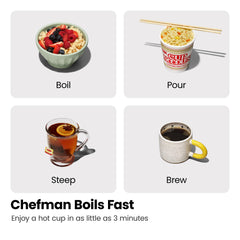 Chefman detalle del infusor de acero inoxidable listo para té suelto