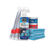Chemical Guys vista frontal del kit mostrando todos los componentes y beneficio de orden