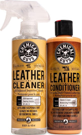 Chemical Guys frente del kit con dos botellas para limpieza y acondicionamiento
