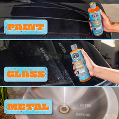 Chemical Guys limpiando cristal con gel, mejora la visibilidad y acabado seguro