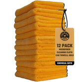 Chemical Guys toalla frontal del pack mostrando color dorado y suavidad