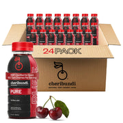 Cheribundi frontal pack de 24 botellas mostrando presentación práctica y beneficios