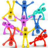CHESLICR front view of 10 magnetic robots showing colorful travel-ready set and convenience