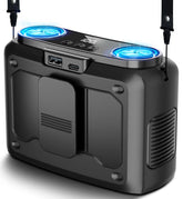 chillgo vista frontal del ventilador con diseño compacto y portátil