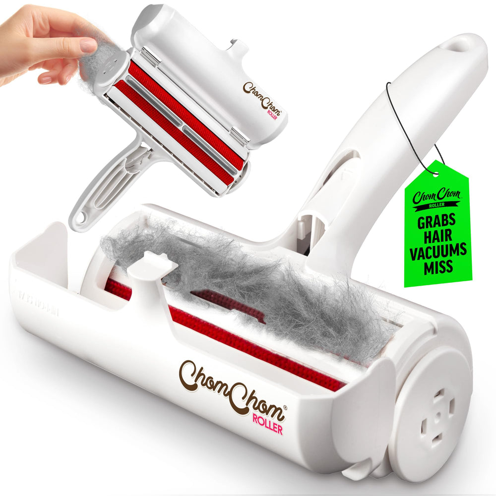 ChomChom Roller frontal blanco mostrando diseño portátil y facilidad