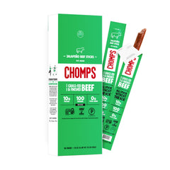 Chomps front packaging showing product and benefits