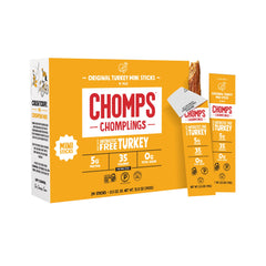 Chomps front packaging showing 24-count box and convenient grab-and-go benefit