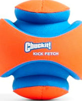 Chuckit! Kick Fetch Ball front view showing vibrant colors and quick-spotting benefit