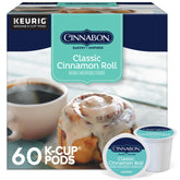 Cinnabon caja frontal 60 cápsulas mostrando conveniencia y sabor