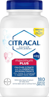 Citracal envase frontal de 180 capletas mostrando presentación y beneficios
