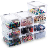 Citylife front view of clear 10-pack bins showing compact packaging and visibility benefit