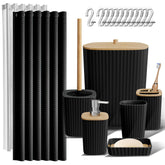 Clara Clark full set front view showing cohesive black and bamboo design benefits