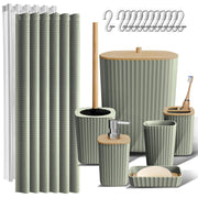 Clara Clark sage green set front view showing coordinated accessories and tidy organization