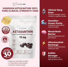 ClarityMD astaxanthin oil texture detail showing natural microalgae-derived lipid delivery