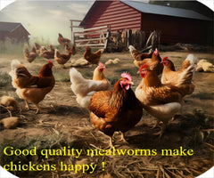 Classic Flock scoop displaying mealworm quantity and size for feeding convenience