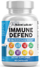 Clean Nutraceuticals frasco frente mostrando la etiqueta y beneficios claros