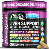 Clean Nutraceuticals front label showing liver cleanse formula and 90 capsules benefit convenience