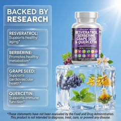 Clean Nutraceuticals ingredient spread with grapes acai and botanicals showing antioxidant diversity